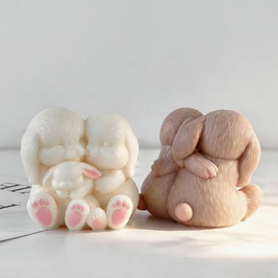 Paar Kaninchenform Silikonform DIY Duftkerze Silikonform Seife Kerzenherstellung Zubehör Geschenke Ostern Heimdekoration