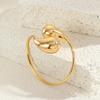 Stainless Steel Hollow Glossy Teardrop Bracelet Titanium Steel Spring Wire Gold Comma Open Bracelet
