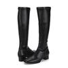 Barbara Square Toe Basic 3.5cm Block Heel Span Long Boots Bbf852bk