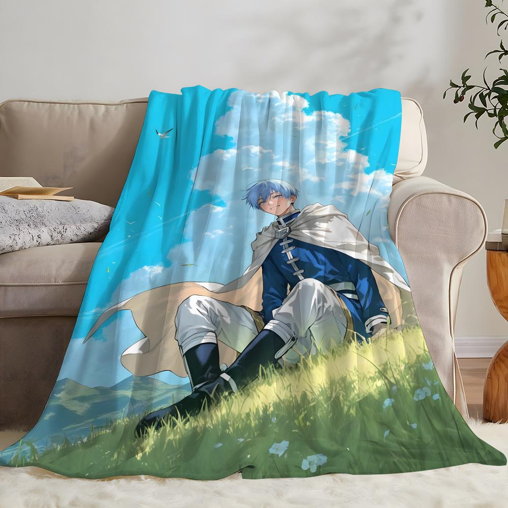 Anime Frieren Beyond Journey's End Throw Flannel Throw Blanket: Soft Kid-Friendly Warm Anti-Static All Season Washable Couch