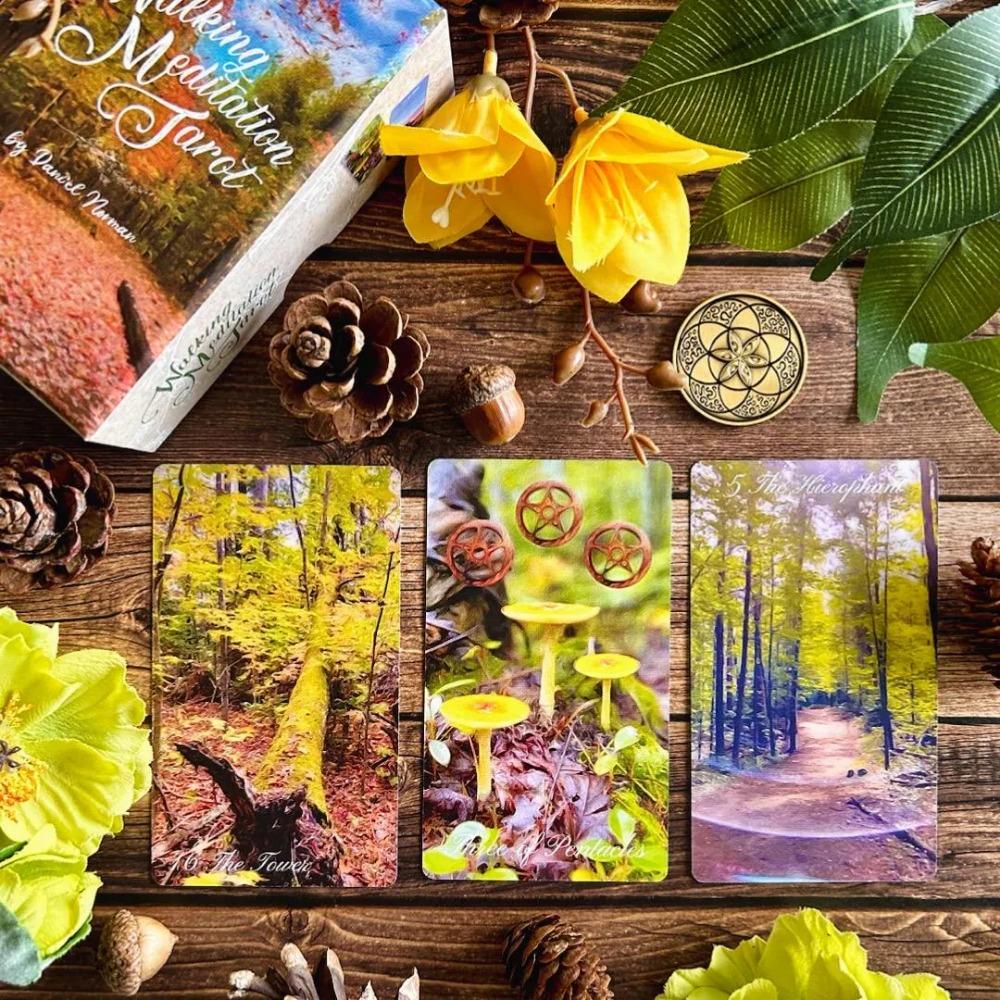 Medytacja w ruchu Tarot 10,3*6cm Łączy się z naturalnymi elementami każdego sezonu 78 sztuk kart tarota opartych na RWS