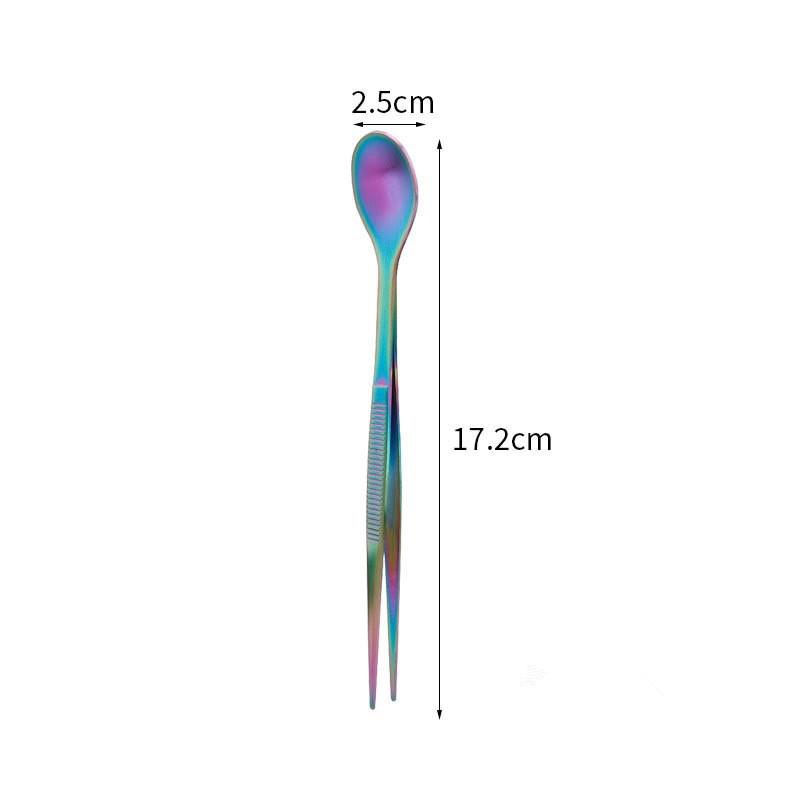 

Kitchen Stainless Steel Tableware Spoons Western Knives Forks Dessert Spoons Food Clips Fried Steak Tweezers Vegetable Food Clip Multicolor