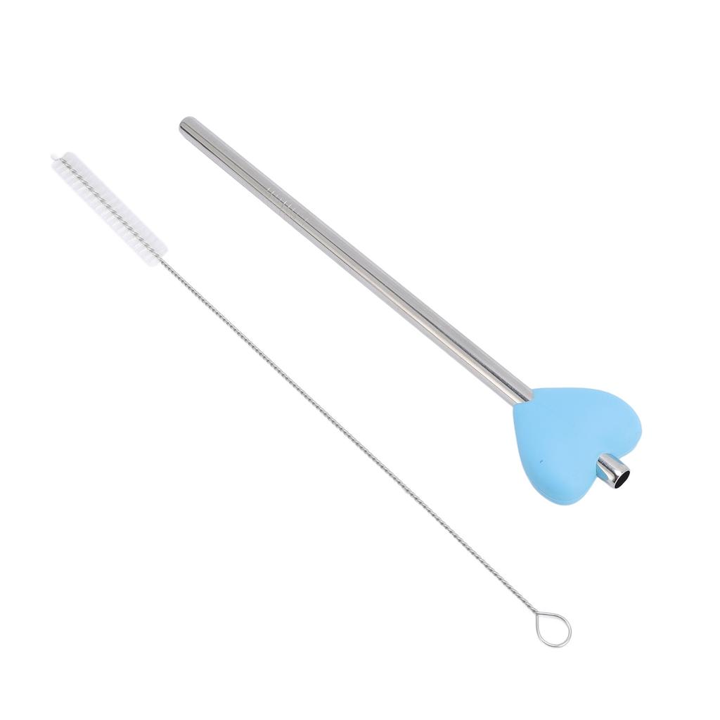 Stainless Steel Drinking Straw with Cleaning Brush Reusable Metal Straight Drinking Straw for