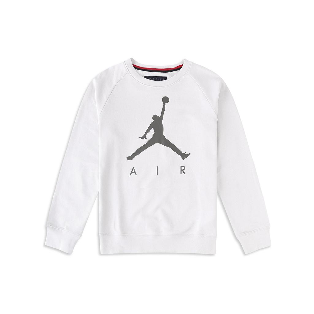 Jordan Kids Logo Print Round Neck Long Sleeve Sweatshirt Kids Sweatshirt Light-Bone HA5072-040