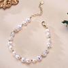 HENGSHENG Freshwater 8-9mm White Pearl Baroque With Small Gold Bead Bracelet 925 Sterling Silver  Jewelry Gifts for Women Girls