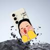 For Samsung Galaxy S25+ Case Girl Holding Face Pattern Printing Straight Edge TPU Phone Back Cover