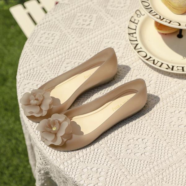 Fashion All-Match High Heels Jelly Shoes Open Toe 2025 Sandals Shallow Mouth Anti-Skid Peep New Girls Comfort Fashion Clear Scandals Flo