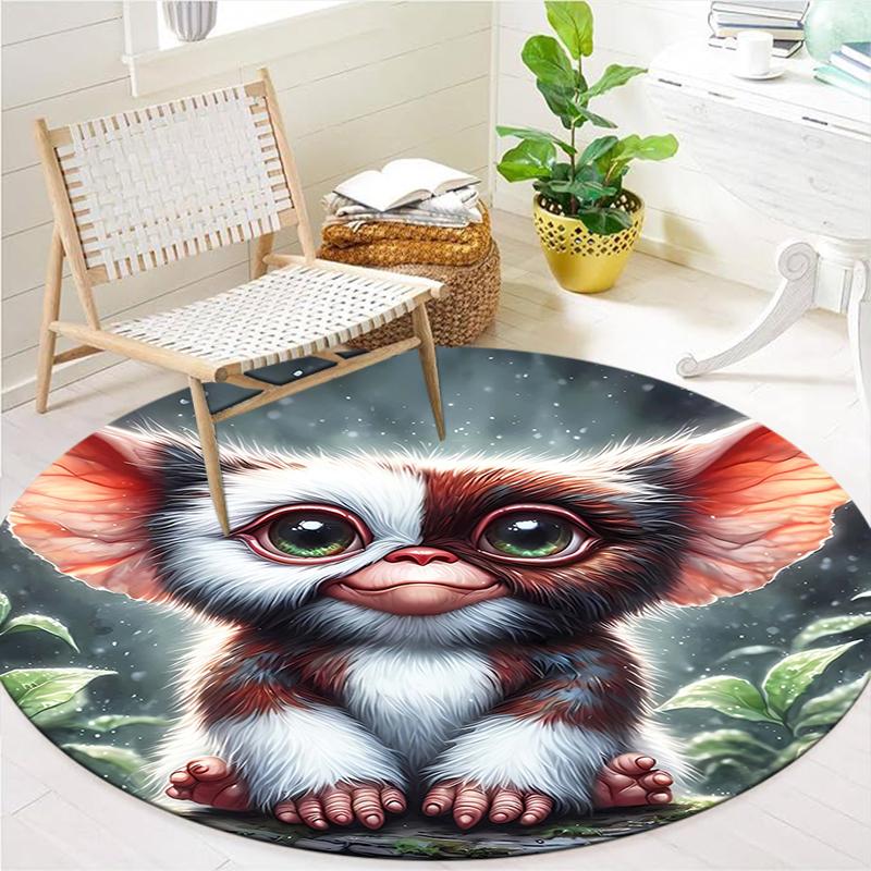 Gizmo Gremlins Round Area Rug,Carpet Rug for Living Room Bedroom Sofa Playroom Decor,Non-slip Floor Mat