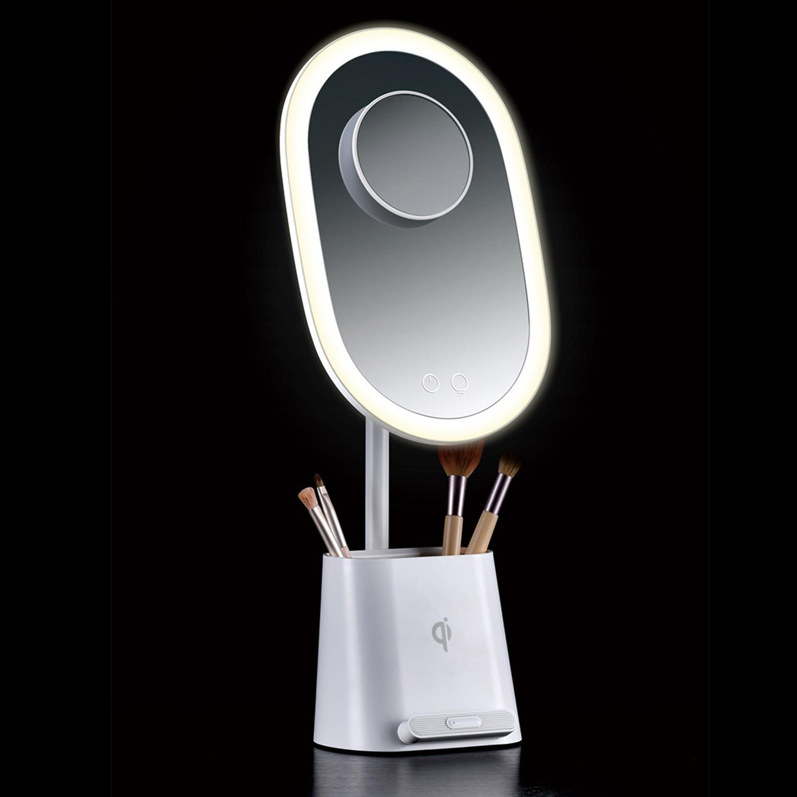 

Зеркало для макияжа с подсветкой, косметическое зеркало с лупой для путешествий, необходимая фара для