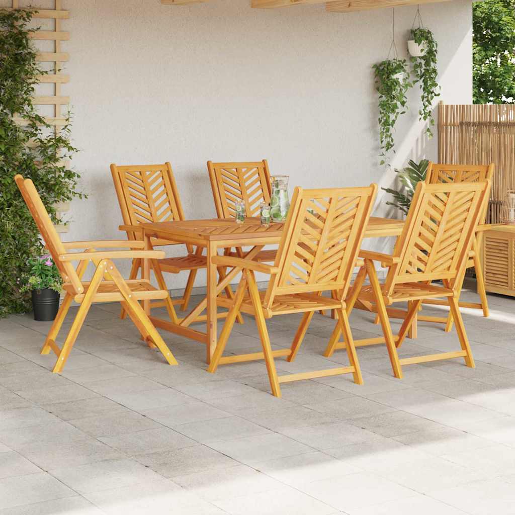 vidaXL Garden Dining Set 7 pcs Brown Solid Acacia Wood