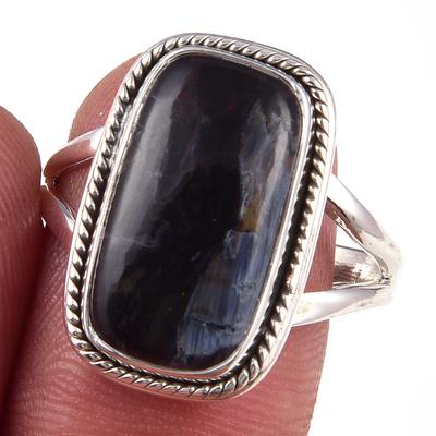 Natural Pietersite Gemstone Handmade 925 Solid Sterling Silver Ring Size 9 C5h75