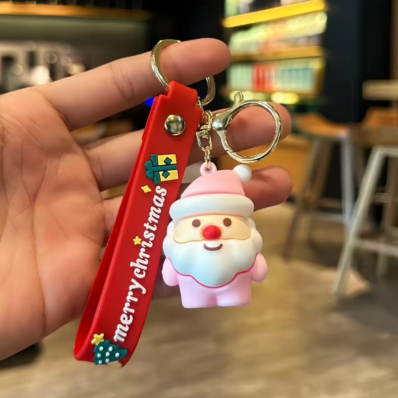 Cartoon Weihnachten Schlüsselanhänger Niedlicher Weihnachtsmann Elch Weihnachtsbaum Schlüsselanhänger Rucksack Anhänger Dekoration Zubehör Jahresgeschenke