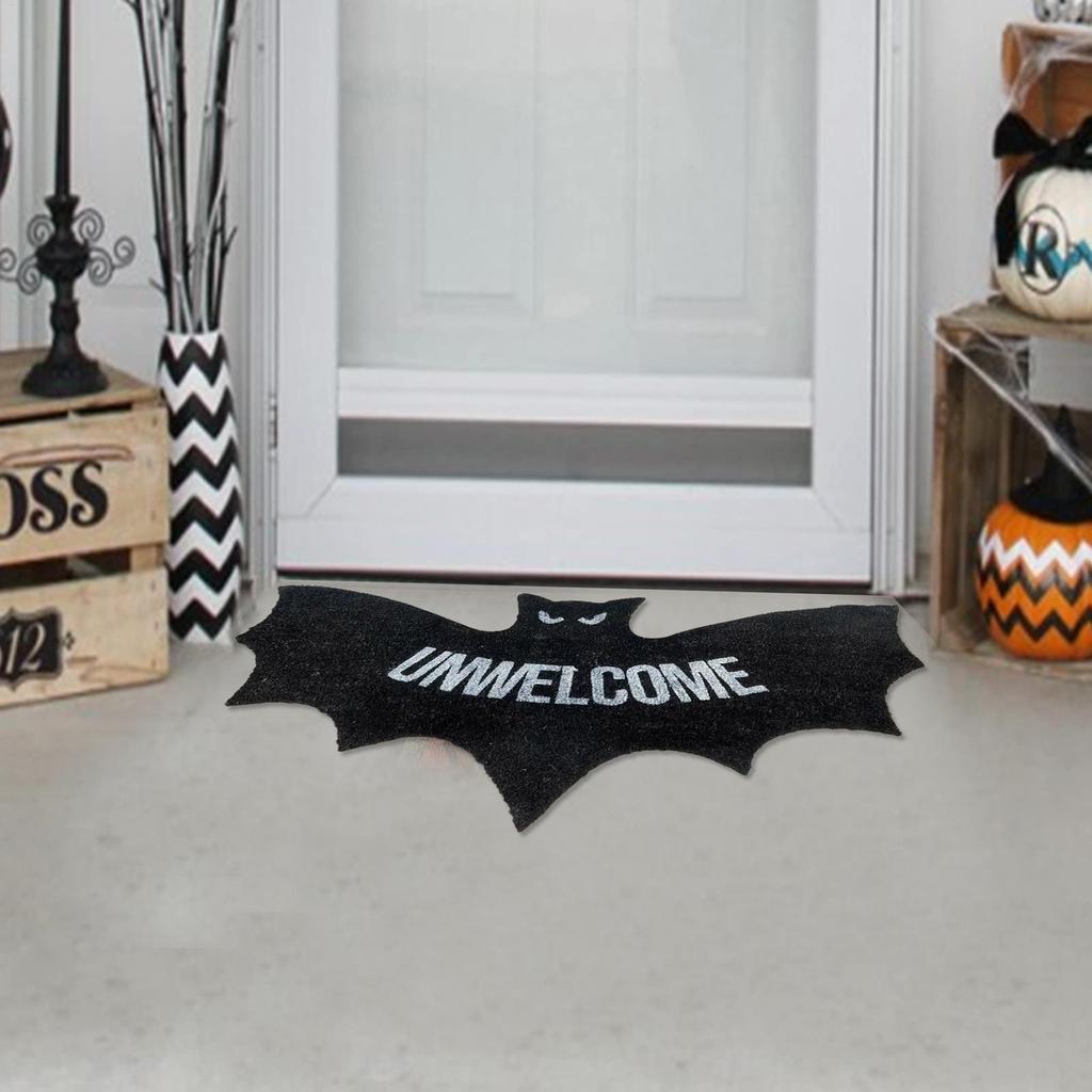 Gothic Bat Bath Mat 80x40cm Halloween Area Rug Soft Non-Slip Absorbent Decorative Carpet for Bedroom Horror Home Decoration