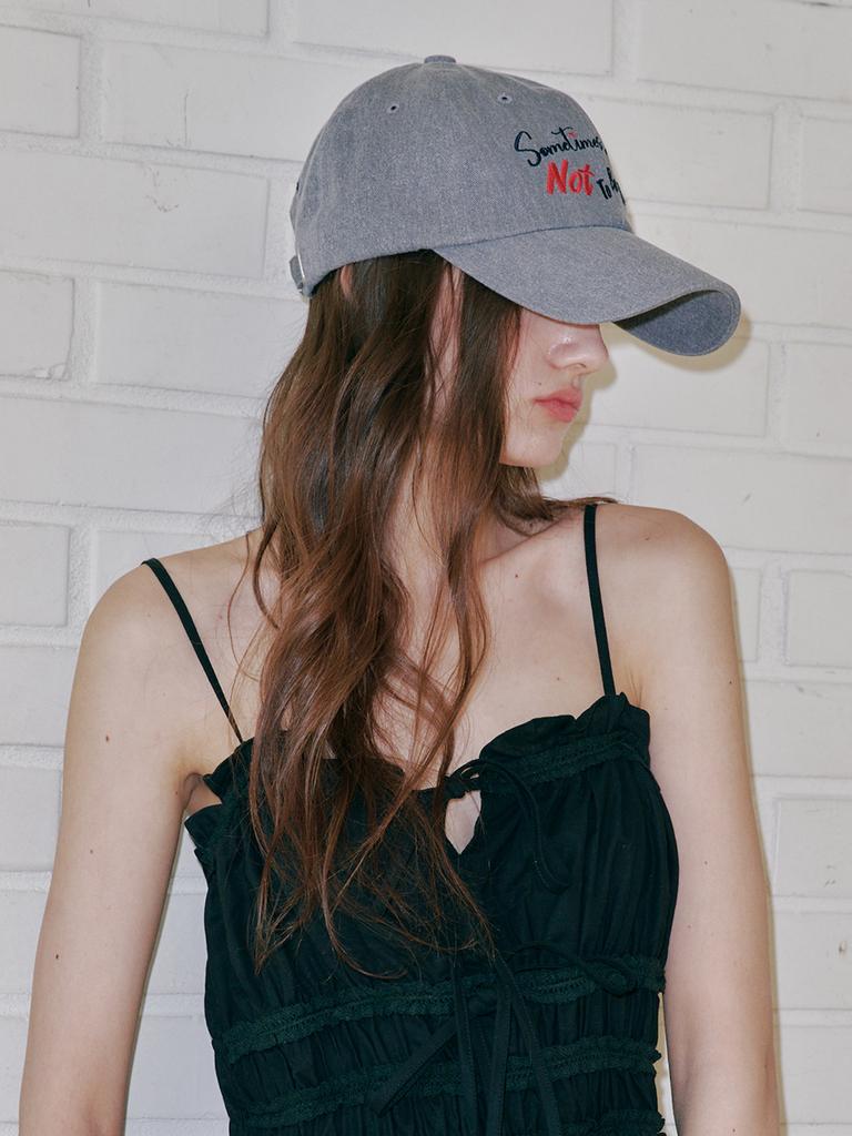Olinkeompeulliteu [Unisex] Sometimes Ok Ball Cap (Charcoal)