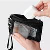 Lightweight Mesh Storage Bag Polyester Solid Color Toiletry Bag Multifunctional With Zipper Makeup Pouch Travelling Storage