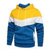 Autumn-style Color-blocked Loose-fitting Casual Pullover Hoodie with Side Seam Pockets for Young People