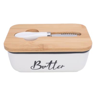 Butterdose Rechteckige Form Multifunktional 500ml Fassungsvermögen Butterhalter Tablett für Küche Weiß
