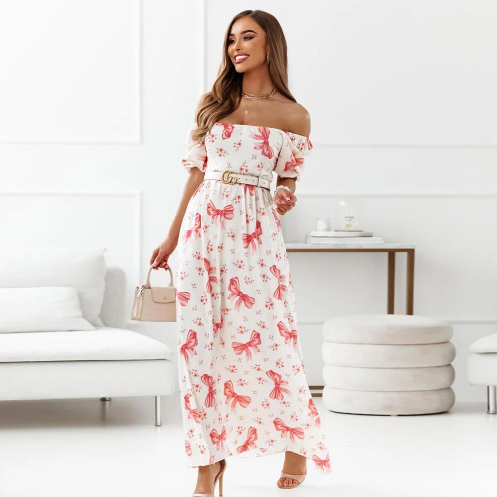 

Летнее сексуальное женское платье с принтом