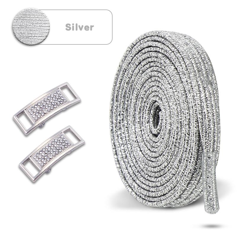 No Tie Shoe Laces Diamond Lock Shoelaces Without Ties Glitter Elastic Laces Sneakers Tennis Flat Shoelace Shoes Accessories
