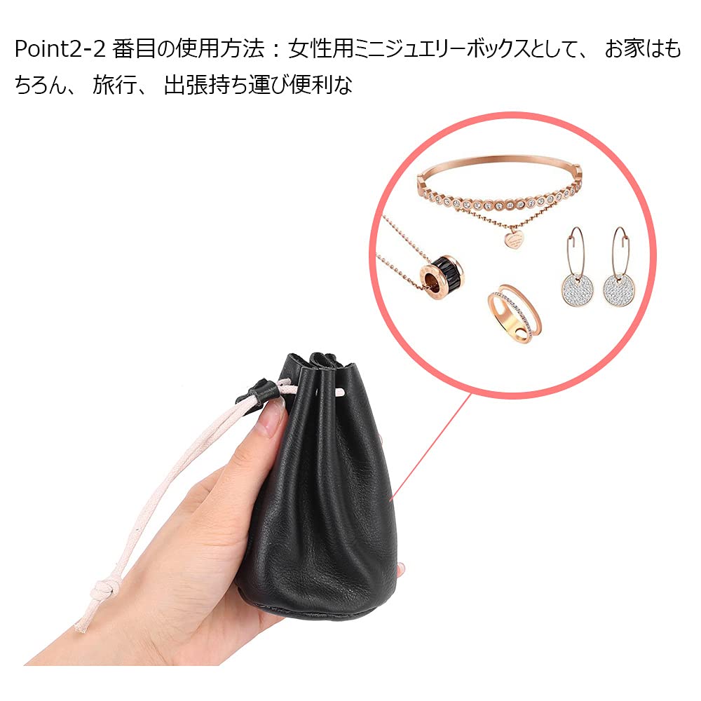 Whatna Natural Thick Cowhide Leather Coin Purse, Women's Drawstring Bag, Mini Jewelry Box, Earphone Storage Case, Genuine Leather, Waterproof,
