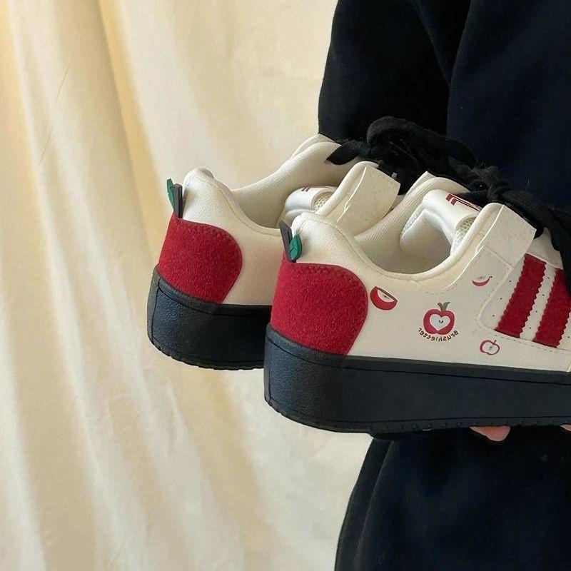 Original New Year's Red Apple Low-top Children Spring and Autumn Korean Versatile Students Platform Sports Shoes
