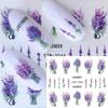 1 Sheet Flower Series Nail Art Water Transfer Sticker Full Wraps Deer Lavender Tattoo Flamingo Nail Tips DIY Decals Decoration