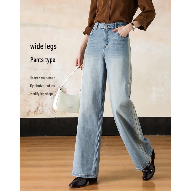 Demanar Cloud Oxygen Cotton Blend Petite Wide Leg Jeans