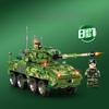 8-in-1 888pcs Military Series Wheeled Armored Assault Tank Building Blocks Toy