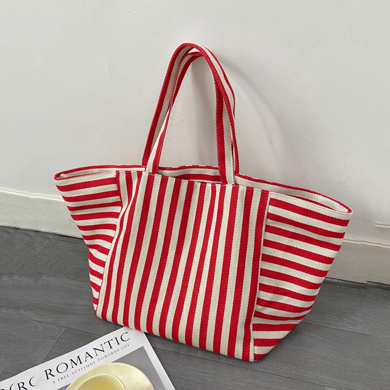 

Модная контрастная цветная сумка-шоппер большой вместимости Новая модная полосатая сумка подмышку для путешествий Сумка на плечо для женщин 31x24x32.5cm красный