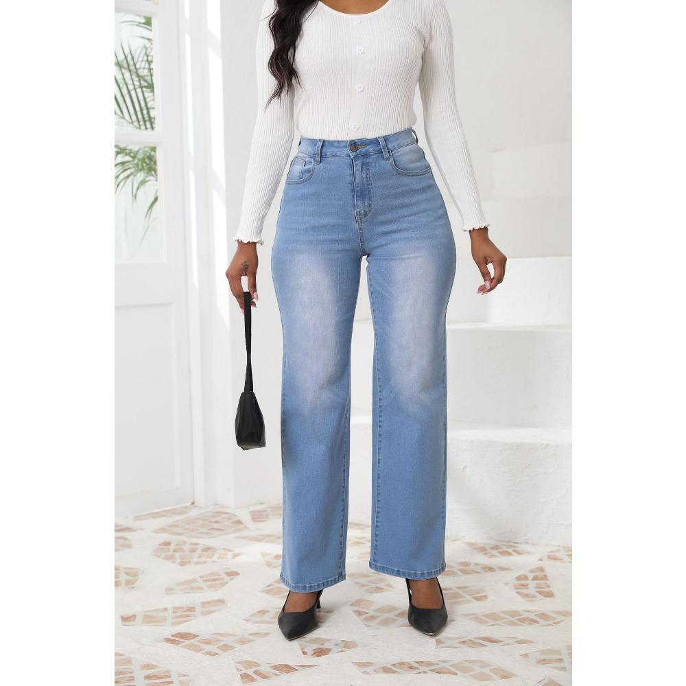 Neuer Stil Jeans Vintage Straight Locker Lässig Stilvoll Vielseitig Pendeln