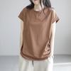 Retro Short-sleeved T-shirt Women's Loose and Thin Temperament Age-reducing Hollow Bottoming Shirt Spring and Summer Tops