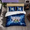 West Bromwich Albion Football 3 Piece Bedding Set Soft Duvet Cover Set with Pillowcases Printed Bedroom Decor Set for Home