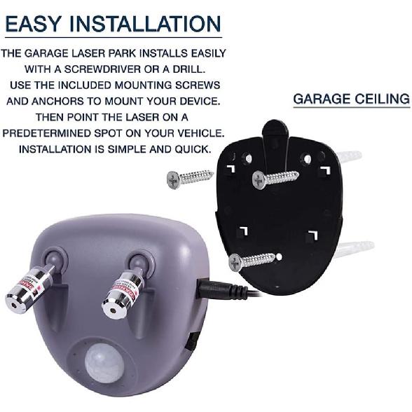 

Garage Parking Assist Guide System, 360-degree Adjustable Sensor Parking Garage Guide in-line Battery Type Parking Aid Double Head Induction Light