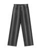 AVANDRESS Vertical Line Buckle Denim Pants Purple