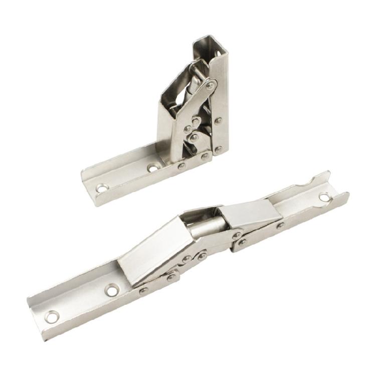 2Pcs 90 Degree Self-Locking Folding Hinge Table Leg Brackets 90/180 Degree Flat Spring Folding Hinge Easy to Install 1