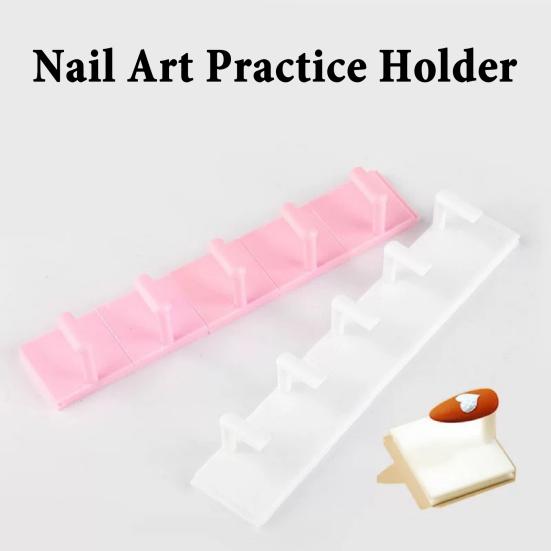 10Pcs Nail Practice Stand Fake Nail Tips Holder DIY Home Salon Nail Art Display Stand Beginner Manicure Painting Practice Base