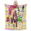 Anime Keroros Frog Blanket  Soft Graphic Plush Throw Blanket For Students Outdoor Flannel Bedspread Bed Cover