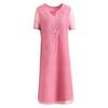 Plus Size Temperament Short Sleeve Dresses Women Summer  Loose Pleated A-Line Dress for Women
