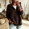 Women's Knit Cardigan with Lapel Collar and Front Zipper, Casual Outerwear for Everyday Wear