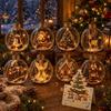Lysende Julefortælling Ornament, Lysende Mini Jule Scene med Varmt LED Lys, Festlig Mindegave til Hjemmets Julefest Dekoration