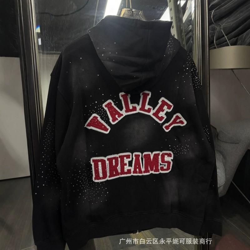 Premium Streetwear Hoodie With Rhinestone Embellishment Oversized Zip-Up Sweatshirt Men Cotton Blend Loose Fit