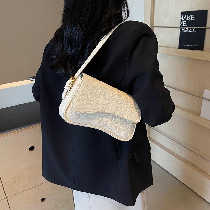 Bag Women 2025 New Fashion Textured Lychee Pattern Small Square Bag Simple Commuter Versatile Shoulder Crossbody Bag