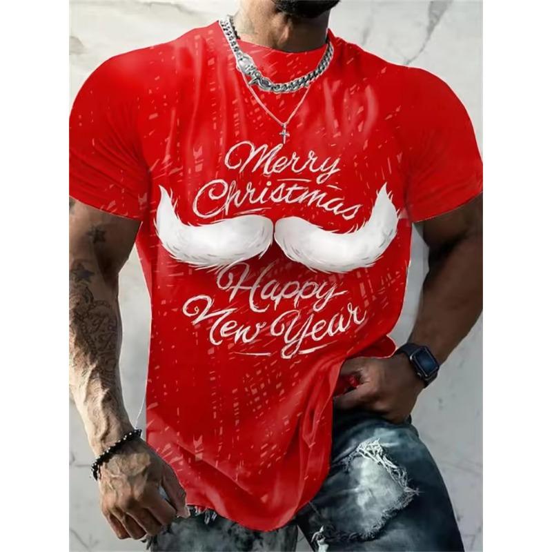 Christmas T-Shirt Funny 3d Santa Claus Print Tops Tees Mens T-Shirt Holiday Casual Harajuku Colorful Men's Clothing