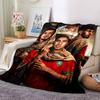 Morocco Football Player Print Flannel Throw Blanket, Sports Fan Soft Warm Blanket for Sofa Bed Couch Home Use