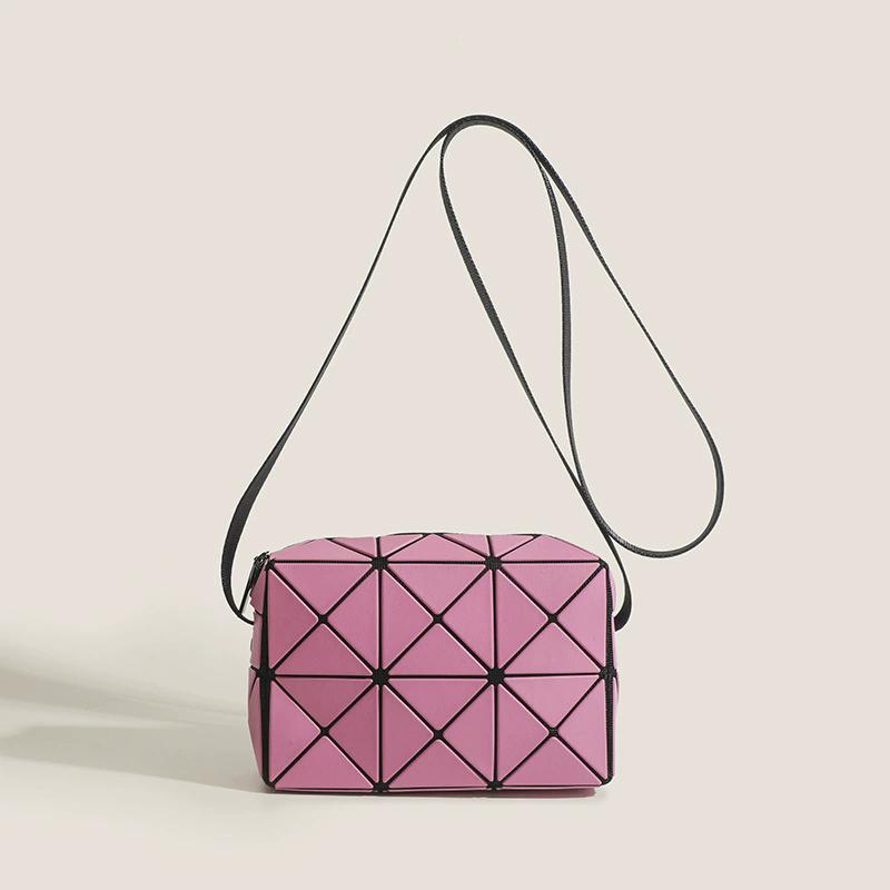 Borsa a tracolla geometrica patchwork da donna, borsa a spalla quadrata alla moda stile street