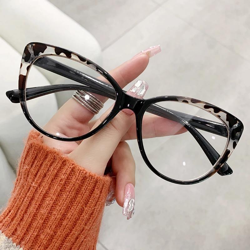 Glasses Women Retro Anti-Blue Light Cat Eye Frame Eyewear Vintage Computer Eye Production Eyeglasses Classic Plain Spectacles