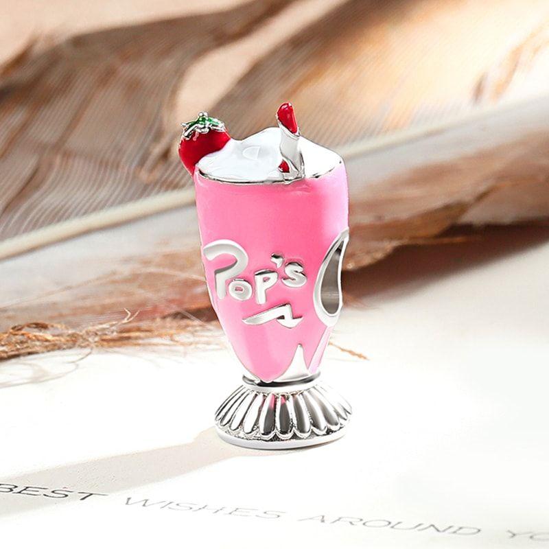 New 925 Silver Charm Fit Bracelet Accessories Women Jewelry Summer Limit Series Ice Cream Beer Red Wine