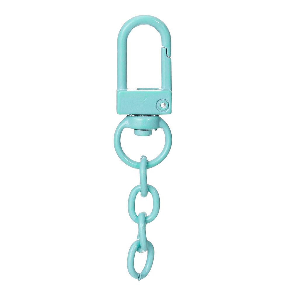 

10pcs/lot Keyring Lobster Clasp Spring Buckle With Chains Colored Keychains For DIY Jewelry Making Key Ring Hooks Bags Buckle 58x13mm озеро зеленый