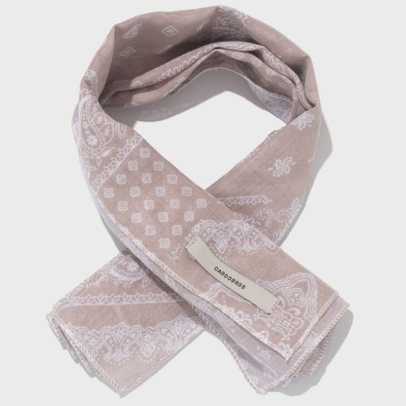 CARGOBROS Classic Paisley Bandana Scarf (Beige)