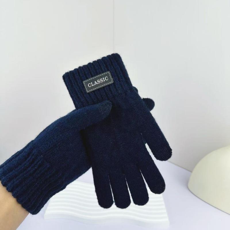 WTEMPO Men's Winter Knitted Touch Screen Full Finger Cold Resistant Thick Gloves